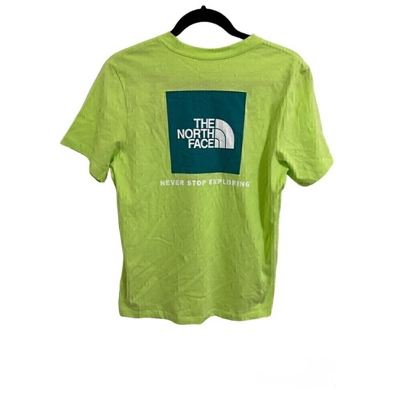 NEW The North Face Tee Size M Womens Short Sleeve Green Tshirt Logo Spellout Top - Picture 2 of 5